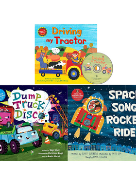 英文原版Sing Along With Me 韵文与歌谣交通工具3册Driving My Tractor亲子互动学习arefoot Books 语感启蒙 磨耳朵绘本图画书