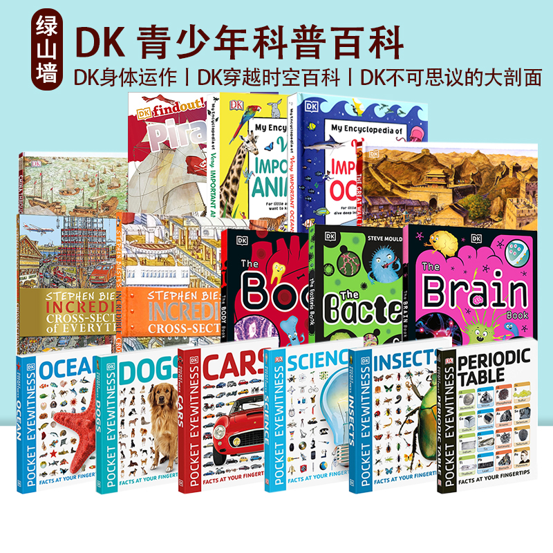 英文原版 DK青少年科普 小发现 身体运作 穿越时空百科不可思议的大剖面Pocket Eyewitness 科学科技动物 人文历史图解科普百科