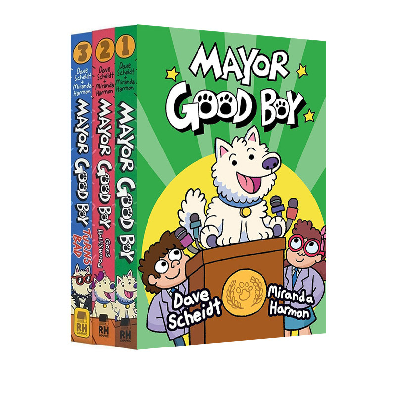 英文原版 Mayor Good Boy 狗狗市长好男孩 3册 精装 全彩漫画绘本图画书 幽默爆笑趣味故事书 小学生英文课外阅读