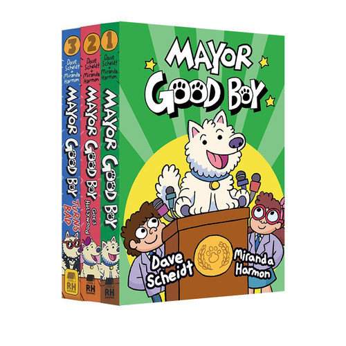 英文原版 Mayor Good Boy 狗狗市长好男孩 3册 精装 全彩漫画绘本图画书 幽默爆笑趣味故事书 小学生英文课外阅读