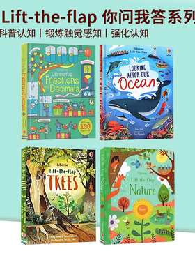 英文原版 Lift-the-flap: Seasons and Nature/Trees/Decimals/Ocean 翻翻书 4册 儿童互动翻翻书纸板书科普读物尤斯伯恩