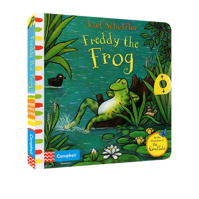 英文原版 Campbell出品 Freddy the Frog 纸板机关操作书 波西和皮普 咕咕牛作者Axel Scheffler 亲子互动故事 英语启蒙认知