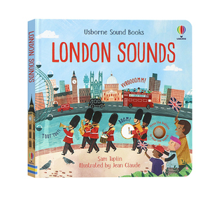 预售 英文原版 London Sounds 纸板发音书 触摸感知洞洞书 英语启蒙认知单词故事绘本 Usborne 3月新品