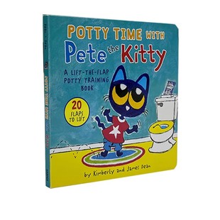 预售 英文原版 Potty Time with Pete the Kitty 皮特猫的便便时间 纸板翻翻书 少儿英文启蒙图画故事书