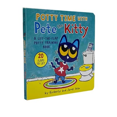 预售 英文原版 Potty Time with Pete the Kitty 皮特猫的便便时间 纸板翻翻书 少儿英文启蒙图画故事书