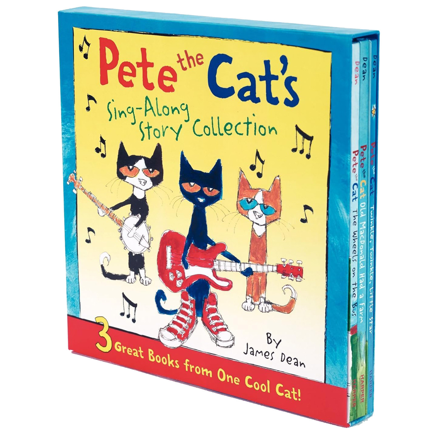 预售 英文原版 Pete the Cat's Sing-Along Story Collection 皮特猫 音乐故事合集3册 精装绘本 韵文童谣 儿童启蒙图画故事书