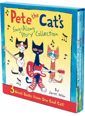 预售 英文原版 Pete the Cat's Sing-Along Story Collection 皮特猫 音乐故事合集3册 精装绘本 韵文童谣 儿童启蒙图画故事书
