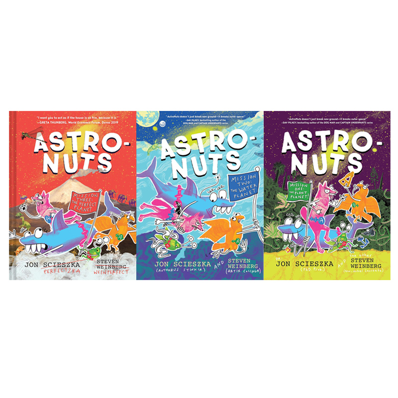 预售 英文原版 AstroNuts 宇航员任务系列  3册套装 植物星球水行星完美星球 太空主题故事漫画书科普图书