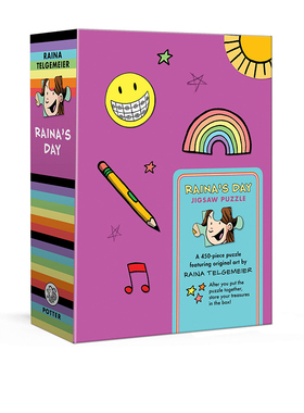 英文原版 Raina's Day Jigsaw Puzzle 拼图游戏书 微笑同作者Raina Telgemeier