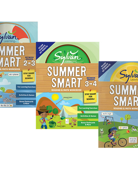【小学高年级】 Sylvan Learning Summer Smart Reading 3-5年级 美国原版进口暑假综合练习册 3册合售