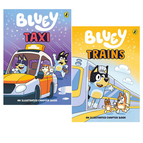 小蓝狗布鲁伊 Bluey Taxi/Trains 2册合售 儿童章节文字书 英文原版 英文启蒙故事书