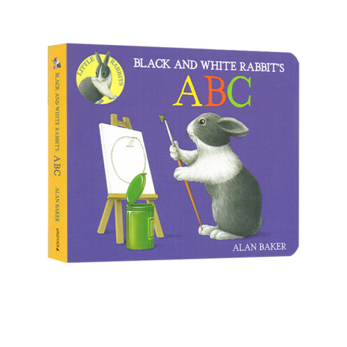 英文原版绘本 Little Rabbits 系列 Black and White Rabbit's ABC 大开本纸板书 小兔子学数字 0-6岁 幼儿基础认知启蒙