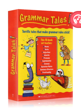 英文原版 Scholastic Grammar Tales 10册  学乐语法学习绘本故事书家庭教辅盒装 学乐美国小学语法学习故事