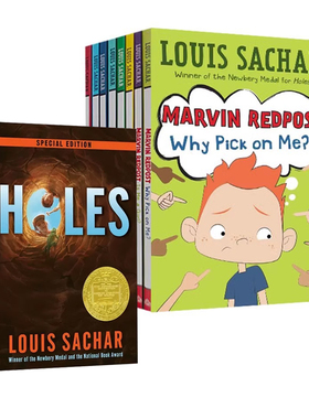 Marvin Redpost 麻烦精马文 8册 英文原版初级章节书 纽伯瑞奖  Holes别有洞天同作者  纽伯瑞金奖作者 Louis Sachar