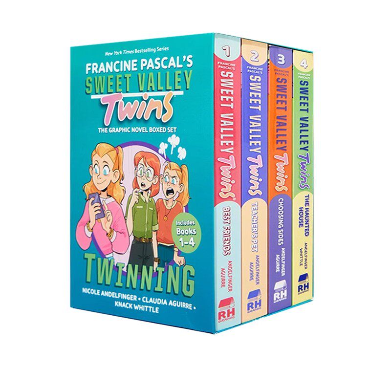 甜蜜谷双胞胎4册 礼盒装收藏版 英文原版 Sweet Valley Twins Twinning Boxed Set 全彩漫画绘本 儿童课外阅读故事书