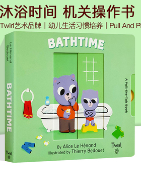 英文原版 Pull And Play Bathtime 纸板书 抽拉机关操作书 幼儿生活习惯培养绘本 儿童启蒙绘本