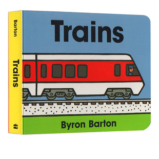 拜伦巴顿 Trains Book 火车 幼儿启蒙认知绘本图画书 Barton 英文原版 Byron 纸板书 Board 交通工具