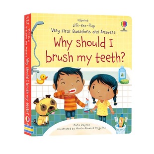 预售 Usborne Very First Questions and Answers Why should I brush my teeth? 你问我答翻翻书 英文原版 儿童启蒙科普认知
