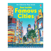 Usborne 大开本 看里面系列 Cities 纸板翻翻书 Inside 尤斯伯恩 儿童科普认知绘本 世界著名城市 See Famous 英文原版 预售