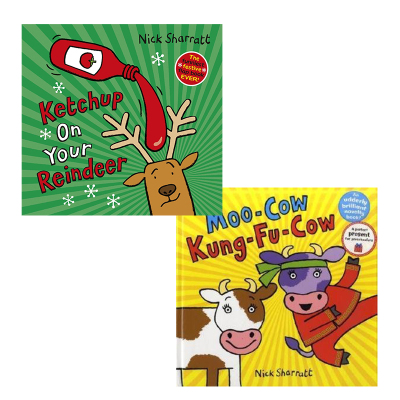 预售 英文原版 有趣的动物系列 2册 Ketchup on Your Reindeer/Kung-Fu-Cow 吴敏兰书单 Nick Sharratt作品