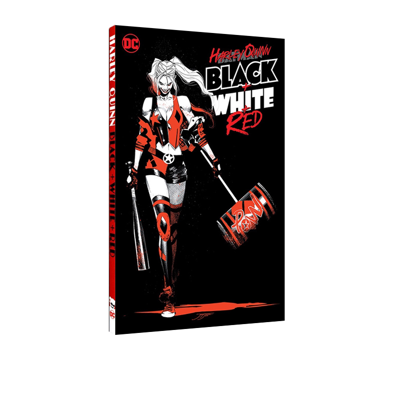 英文原版 harley quinn black   white   red 哈莉黑白红 dc漫画 小丑