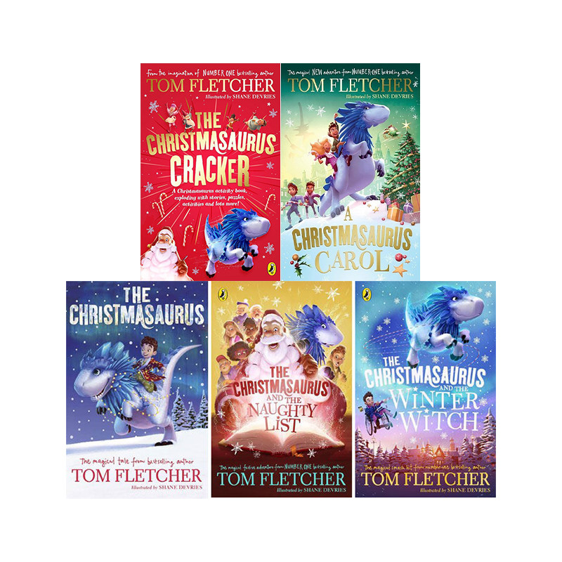 英文原版 The Christmasaurus 5册合售 圣诞恐龙 入围英国国家图书奖 Tom Fletcher 儿童魔幻冒险故事小说