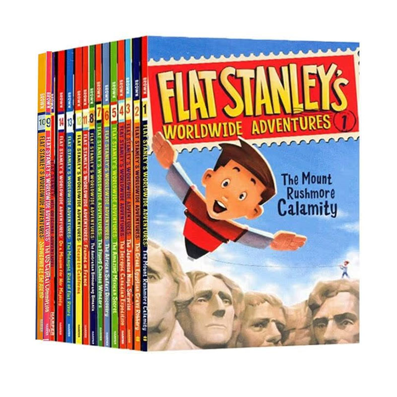 英文原版 纸片人斯坦利的全球冒险 Flat Stanley's Worldwide Adventures 1-15册 扁平男孩 初级章节桥梁小说儿童课外阅读