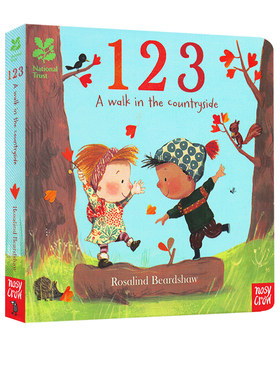 英文原版 National Trust 123 A walk in the countryside 纸板书 儿童季节认知主题 低幼数字启蒙学习绘本 Nosy Crow大嘴鸟
