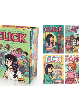英文原版 Click 4-Book Boxed Set Click/Camp/Act/Clash 4册盒装 儿童爆笑幽默漫画读物 青少年友谊课外读物 Kayla Miller
