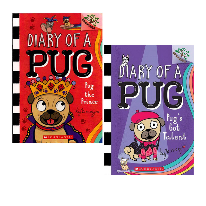 Diary of a Pug 哈巴狗日记 2册 英文原版 Scholastic Branches 学乐大树系列 儿童桥梁章节 英语学习书籍课外阅读读物