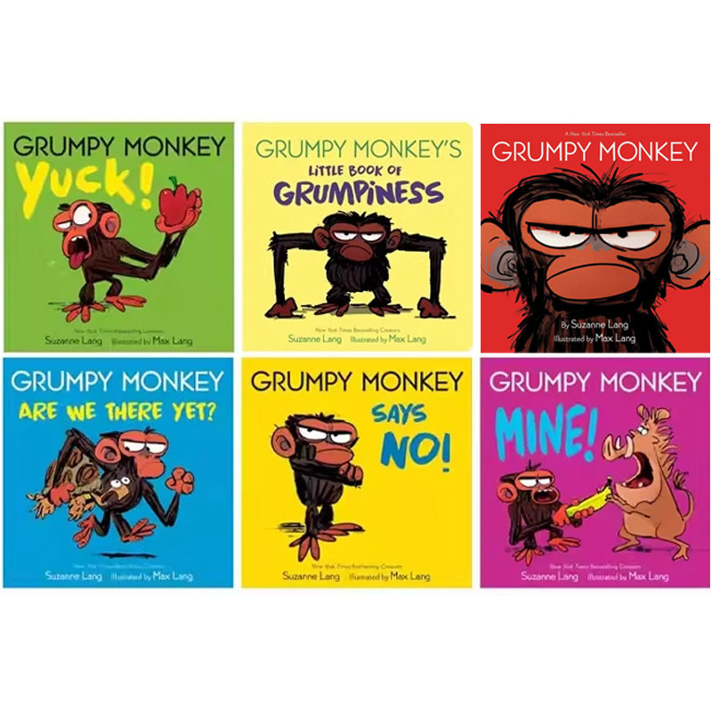 预售 英文原版 Grumpy Monkey Are We There Yet 暴怒猴系列 6册 纸板书 幼儿情绪管理绘本 儿童故事图画书 亲子共读 2-4岁