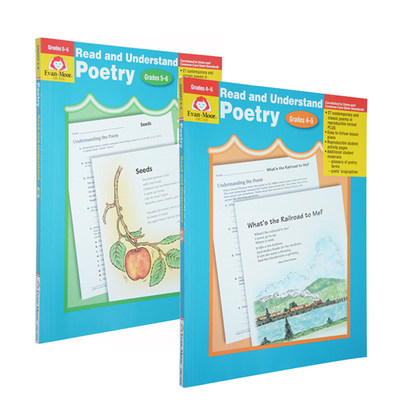 Evan Moor Read Understand Poetry 4-6 小学中年级阅读理解和诗歌2册附答案 老师家长用书