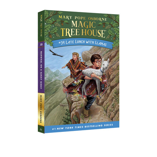 神奇树屋 #34精装 The Magic Tree House 英文原版 Late Lunch With Llamas 学生课外读物儿童桥梁章节书