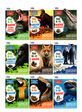 套装四 9-11岁 英文原版 Collins Letts Wild About English/Math系列Grammar  Punctuation spelling少儿科普练习册 9册附答案