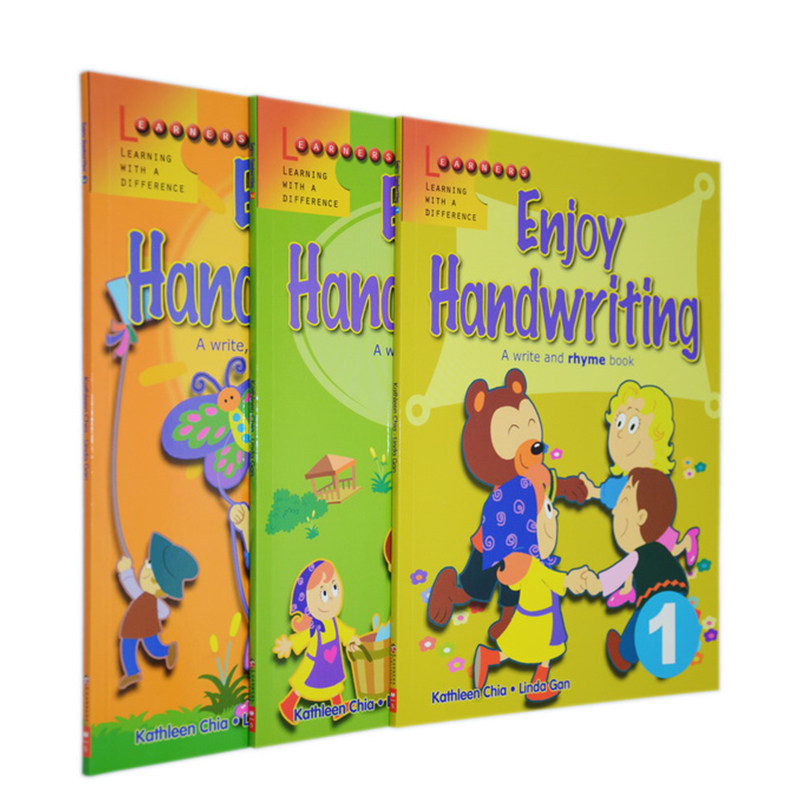 英文原版 Scholastic Enjoy Handwriting 学乐英语书法字帖练习 彩印版3册