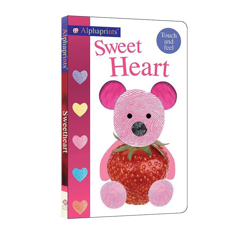 英文原版 alphaprints sweet heart 手指印触摸超大本纸板书 幼儿认知