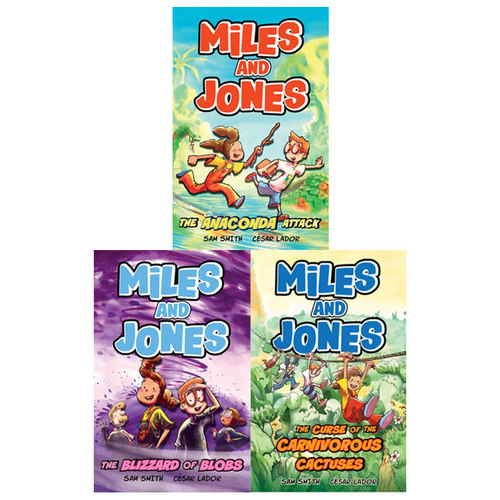 预售 英文原版 Miles and Jones 迈尔斯与琼斯 3册 Sam Smith César Lador 全彩漫画桥梁书 6-9 岁儿童英文课外阅读读物