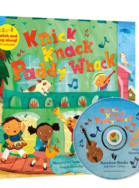 Knick Knack Paddy Whack 英文原版儿童绘本 Barefoot Books 廖彩杏有声书单 附CD 常青藤爸爸推荐 边听边学 亲子教育互动启蒙学习