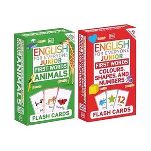 英文原版 DK新视觉 人人学英语 English for Everyone Junior Flash Cards 2册合售 常用单词闪卡 英语单词背诵入门百科指南