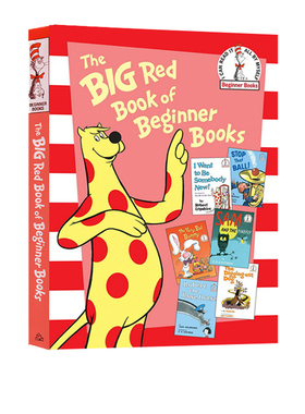 苏斯博士英语启蒙认知 The Big Red Book Of Beginner Books 红色大书 英文原版精装入门绘本故事选集6合1 七色系列