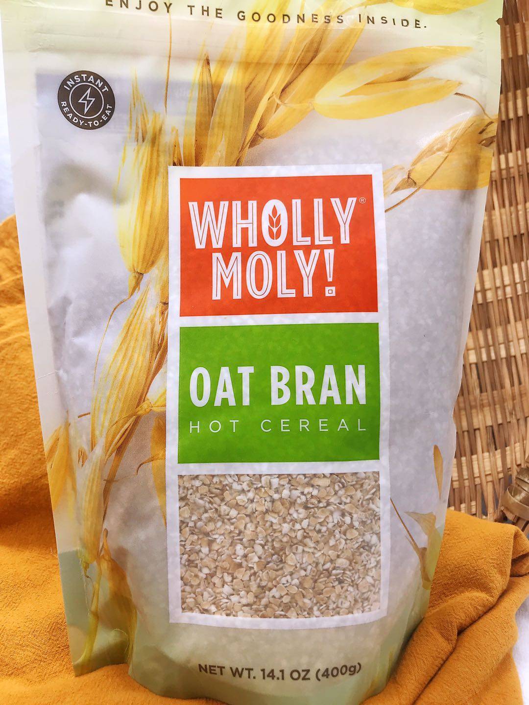 wholly moly oat bran hot cereal即食冲饮燕麦麸皮400g健身