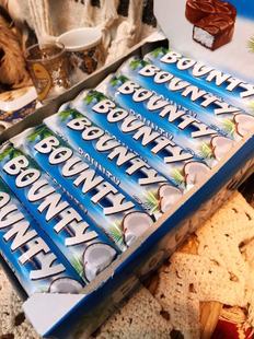 BOUNTY进口零食包邮1盒/24条/57g巧克力椰蓉夹心椰子巧克力