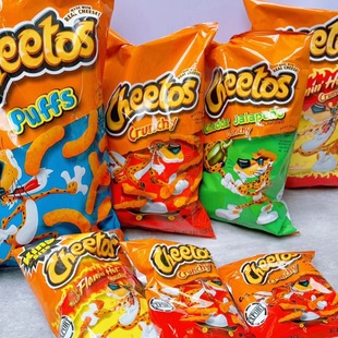 Cheetos美国玉米辣条芝士味奶酪HOT Cheese玉米泡Puffs辣味零食