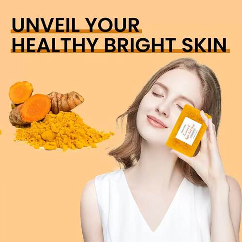 酸皂柠檬姜黄皂清洁沐浴洗脸手工皂生姜颗粒Turmeric Soap