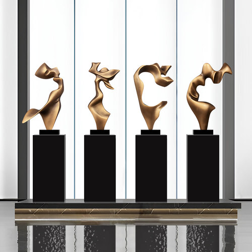 抽象雕塑摆件酒店大堂落地装饰品