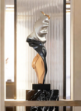 抽象人物细长雕塑摆件客厅入户轻奢高挡客厅玄关酒店落地装饰品
