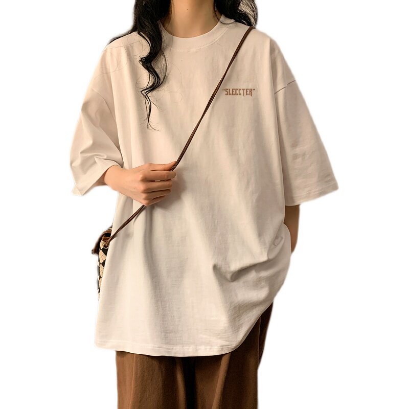 中性女装新款潮简约字母印花百搭短袖T恤半袖上衣班服S1258-P25酒,男装T恤,电商C310