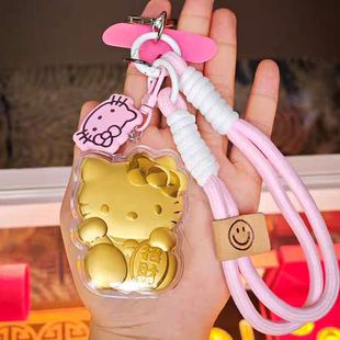 水贝黄金999KT猫 招财猫可爱卡通金片 手机包包挂件520情人节礼物