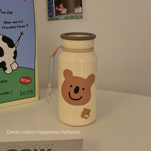 高颜值保温杯女生便携小巧水杯可爱儿童女士小熊学生杯子男不锈钢