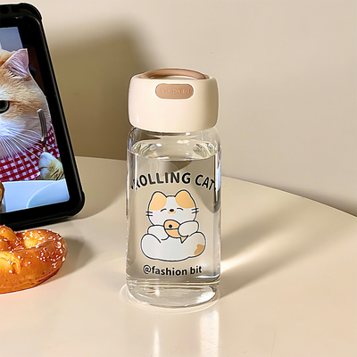 可爱猫咪玻璃杯迷你口袋杯150ml